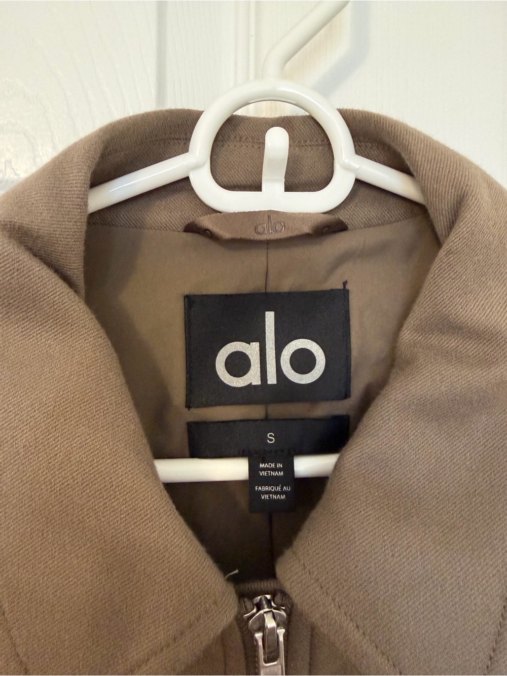 ALO Yoga Cropped Zip Bomber Jacket in Olive - Picture 4 of 7